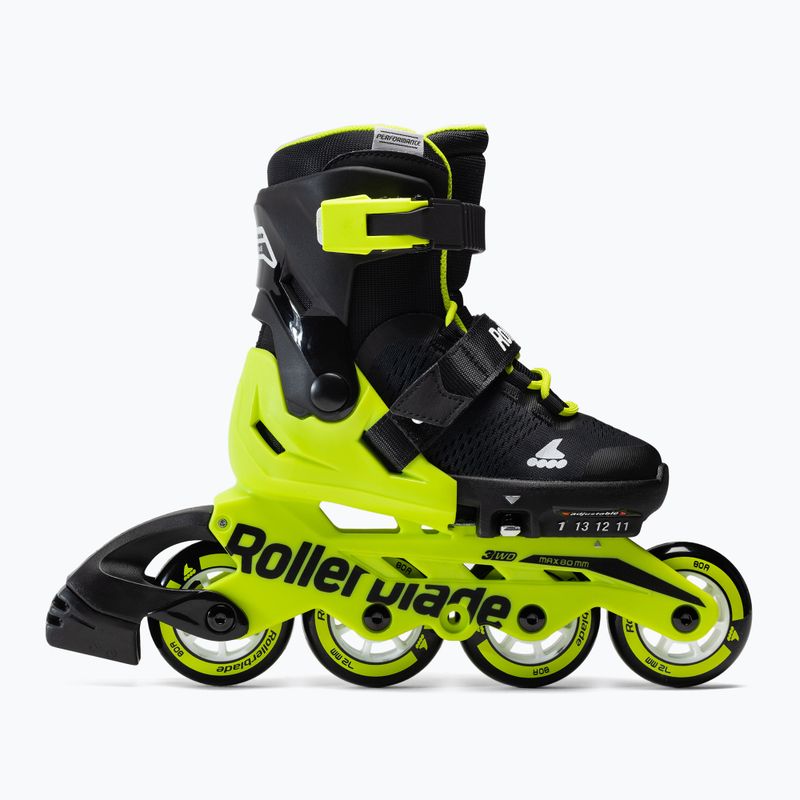 Rollerblade Microblade vaikiški riedučiai juodai geltoni 7101700215 2