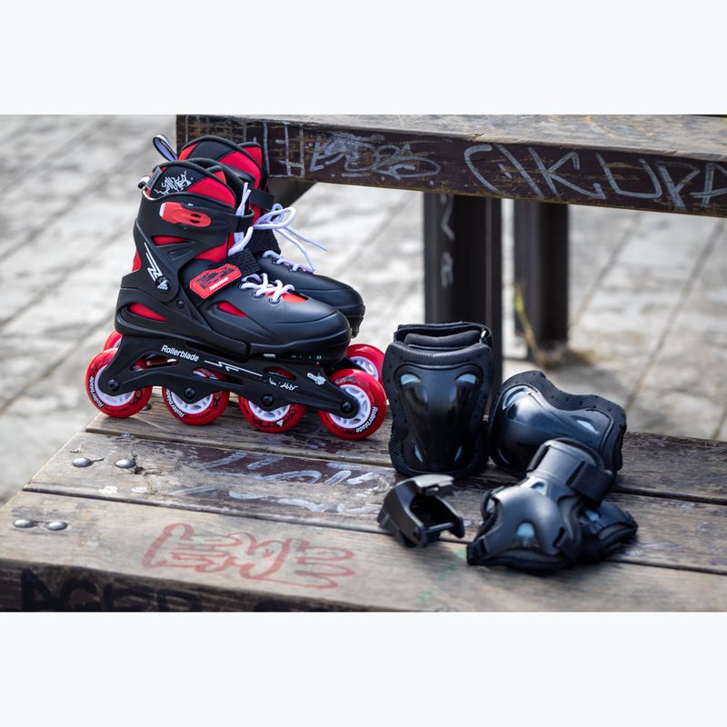 Vaikiški riedučiai su apsaugomis Rollerblade Fury Combo Jr juoda/raudona 2
