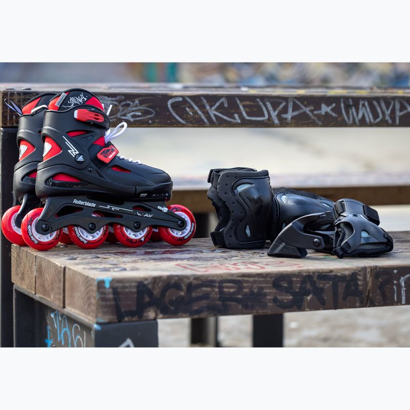 Vaikiški riedučiai su apsaugomis Rollerblade Fury Combo Jr juoda/raudona 3