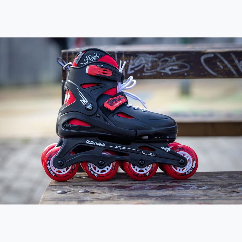 Vaikiški riedučiai su apsaugomis Rollerblade Fury Combo Jr juoda/raudona 4