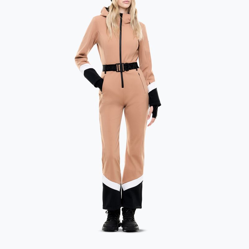 Moteriškas slidinėjimo kombinezonas EA7 Emporio Armani Pure Softshell Jumpsuit mocha mousse