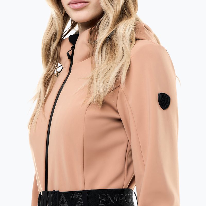 Moteriškas slidinėjimo kombinezonas EA7 Emporio Armani Pure Softshell Jumpsuit mocha mousse 3