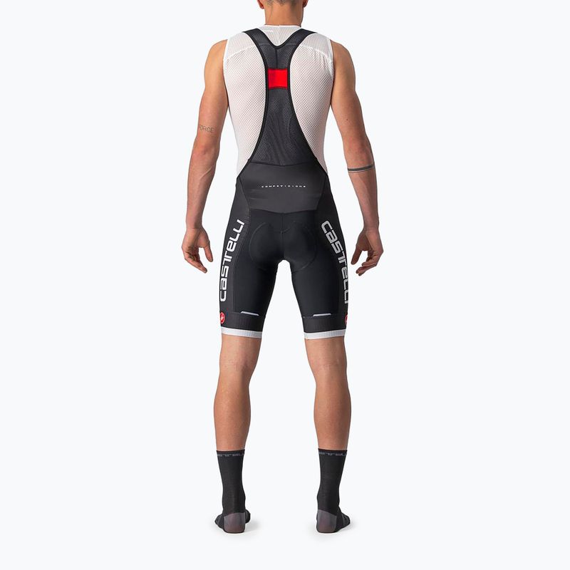 Vyriški Castelli Competizione Kit juodi/ sidabriniai pilki dviračių šortai 2