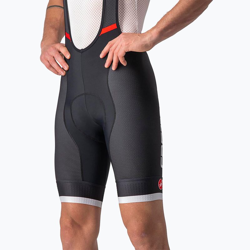 Vyriški Castelli Competizione Kit juodi/ sidabriniai pilki dviračių šortai 4