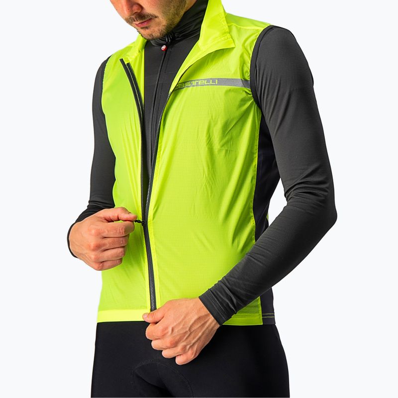 Vyriška dviračių liemenė Castelli Squadra Stretch electric lime/dark gray 3