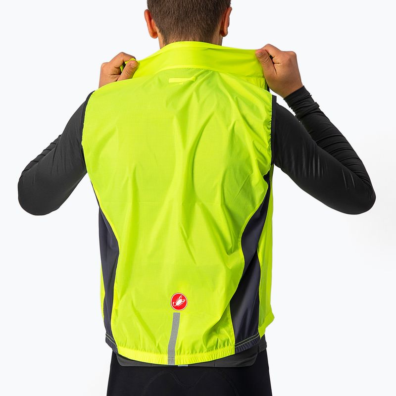 Vyriška dviračių liemenė Castelli Squadra Stretch electric lime/dark gray 4