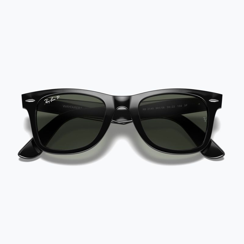 Akiniai nuo saulės Ray-Ban Wayfarer Classic black/green polarized 3