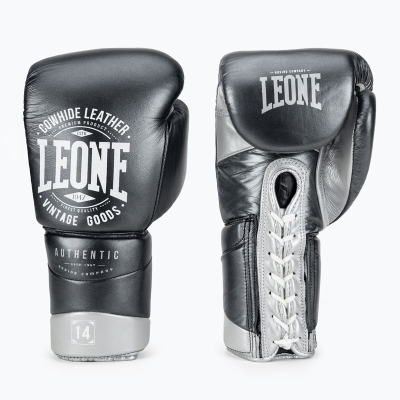 LEONE 1947 Authentic 2 skalūno pilkos spalvos bokso pirštinės