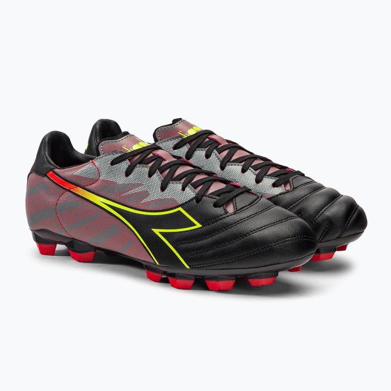 Vyriški futbolo bateliai Diadora Brasil Elite Veloce R LPU juodi ir raudoni DD-101.179181-D0136-39 4