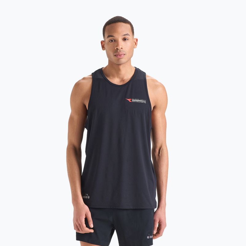 Vyriški bėgimo marškinėliai Diadora Super Light Tank Be One juodi DD-102.179161-80013