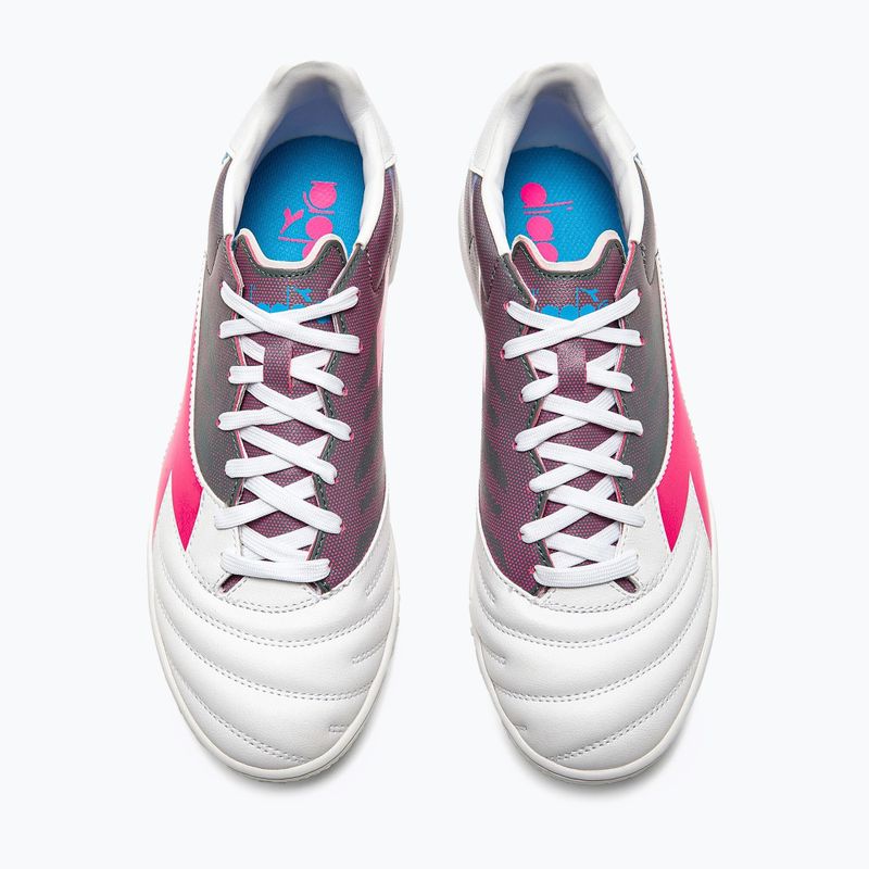 Vyriški futbolo bateliai Diadora Brasil Elite Veloce GR TFR white/pink fluo/blue fluo 13