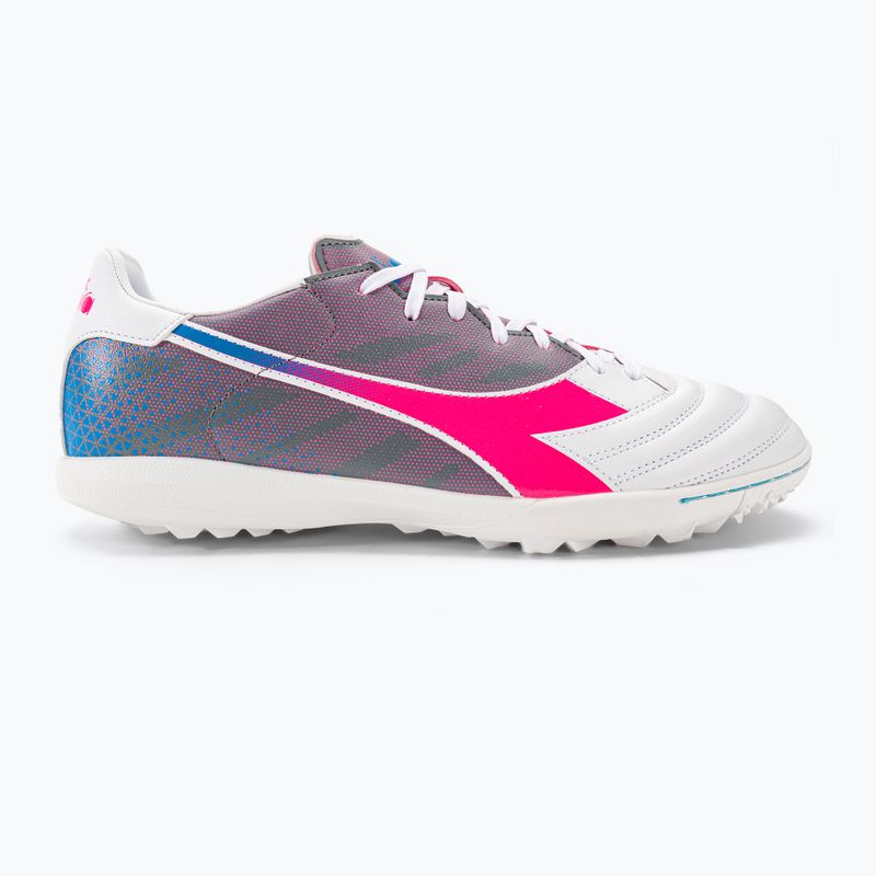 Vyriški futbolo bateliai Diadora Brasil Elite Veloce GR TFR white/pink fluo/blue fluo 2