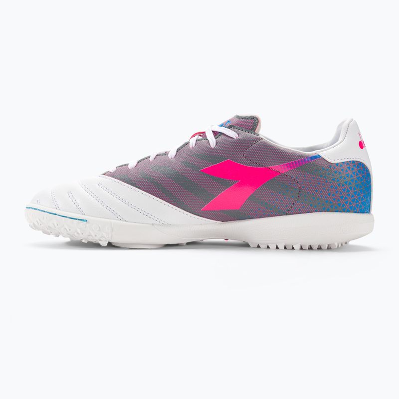 Vyriški futbolo bateliai Diadora Brasil Elite Veloce GR TFR white/pink fluo/blue fluo 10