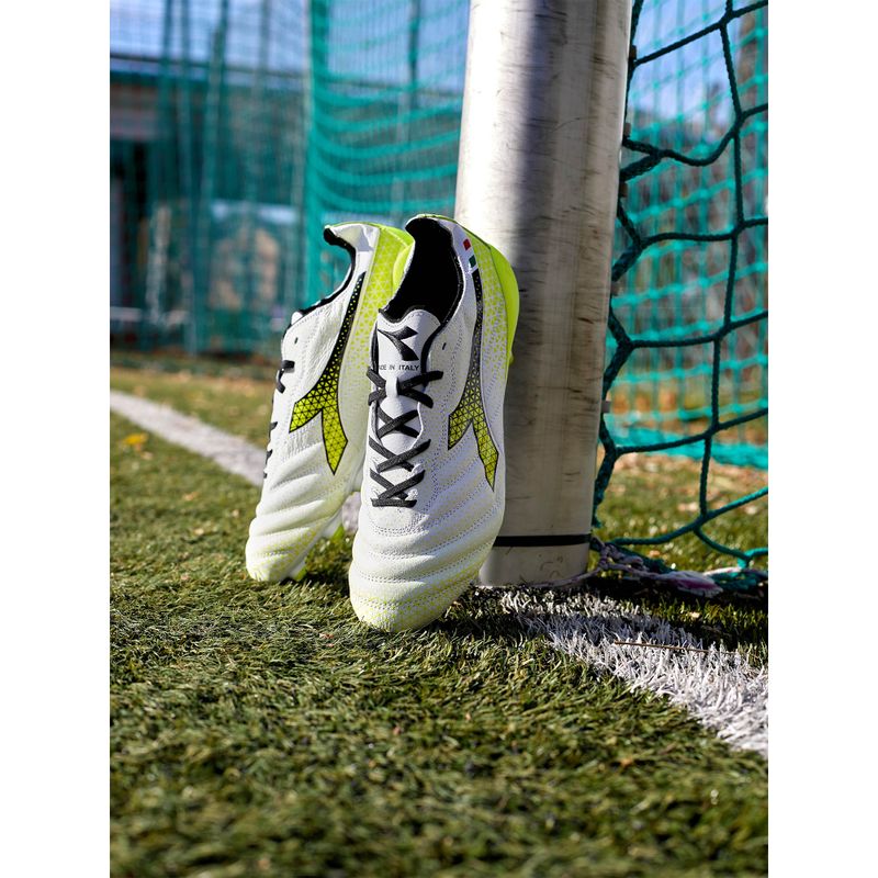 Vyriški futbolo bateliai Diadora Brasil Elite Tech GR ITA LPX white/black/fluo yellow 17