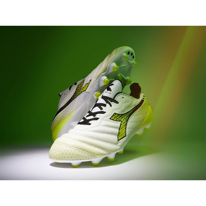Vyriški futbolo bateliai Diadora Brasil Elite Tech GR ITA LPX white/black/fluo yellow 20