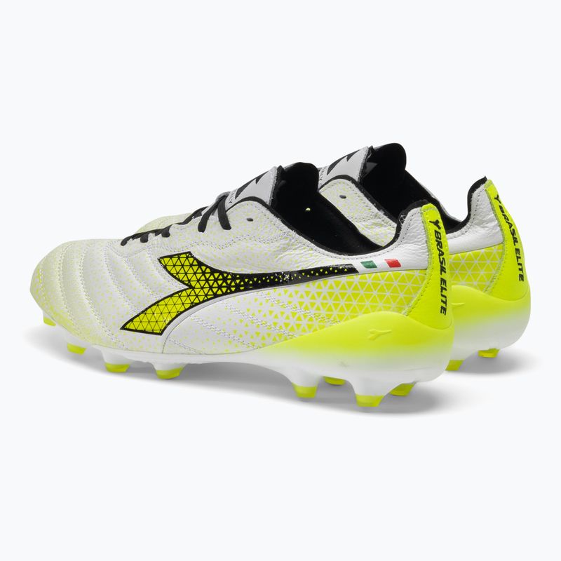 Vyriški futbolo bateliai Diadora Brasil Elite Tech GR ITA LPX white/black/fluo yellow 3