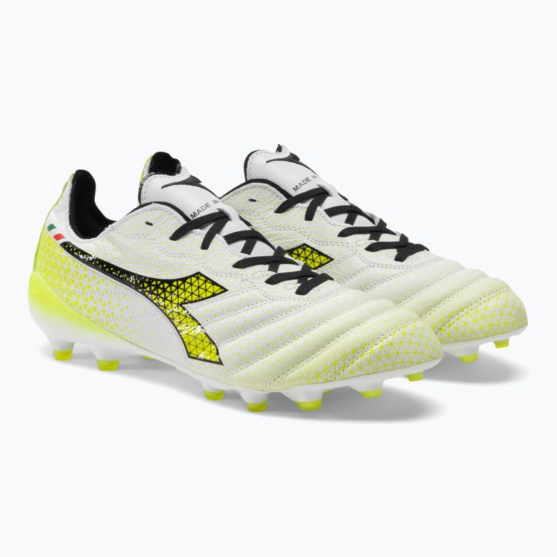 Vyriški futbolo bateliai Diadora Brasil Elite Tech GR ITA LPX white/black/fluo yellow 4