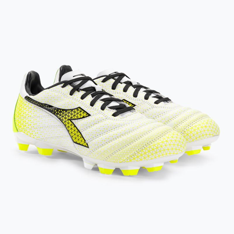 Vaikiški futbolo bateliai Diadora Brasil Elite GR LT LPU Y balti/juodi/juodai geltoni 4