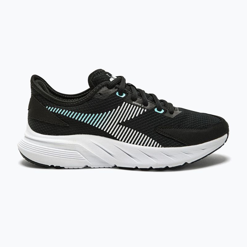 Moteriški bėgimo bateliai Diadora Passo 3 black/white/aruba blue 11