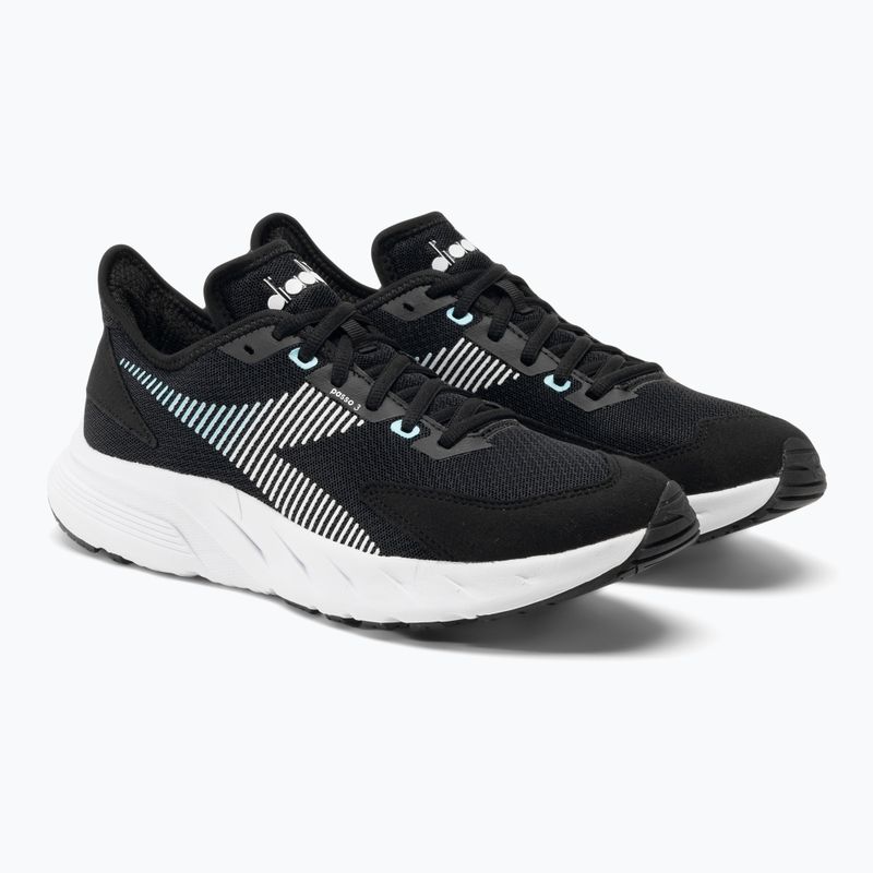 Moteriški bėgimo bateliai Diadora Passo 3 black/white/aruba blue 4