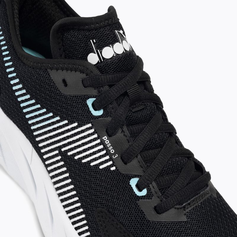 Moteriški bėgimo bateliai Diadora Passo 3 black/white/aruba blue 8