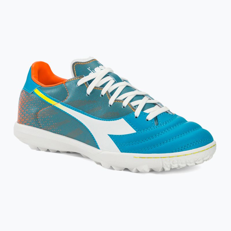 Vyriški futbolo bateliai Diadora Brasil Elite Veloce GR TFR blue fluo/white/orange