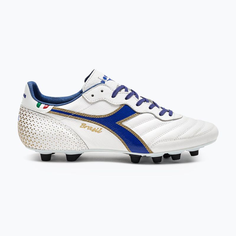 Vyriški futbolo bateliai Diadora Brasil Italy OG GR LT+ MDPU white/blue/gold 8