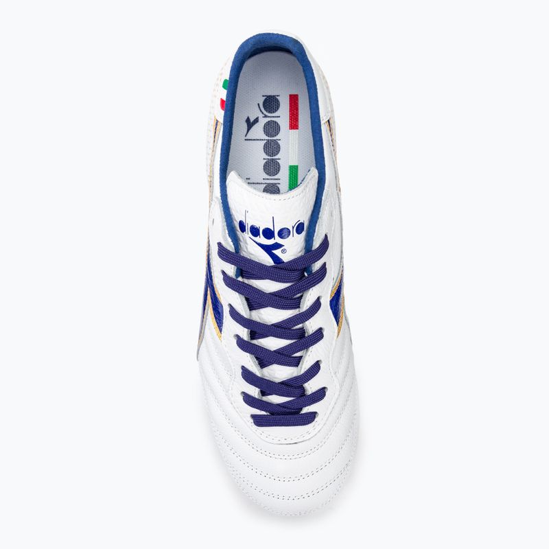 Vyriški futbolo bateliai Diadora Brasil Italy OG GR LT+ MDPU white/blue/gold 5