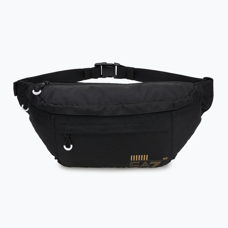 EA7 Emporio Armani Train Core Maxi Sling 7 l juoda/auksinė su logotipu inkstų maišelis