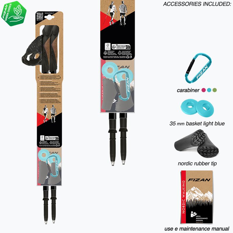 Šiaurietiško ėjimo lazdos Fizan Lite Tech light blue 5