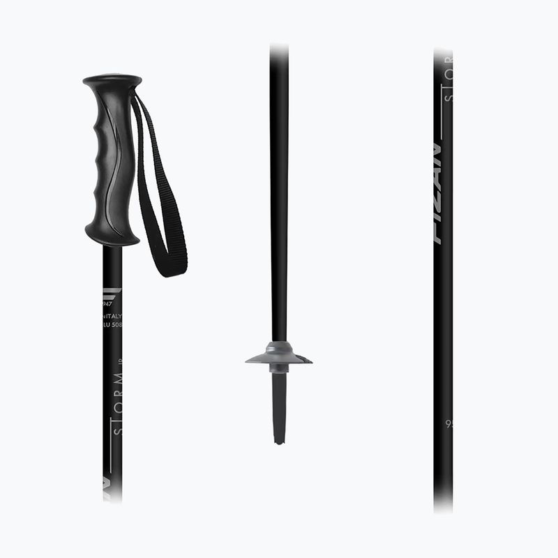 Vaikiškos slidžių lazdos Fizan Storm Jr black/grey 2