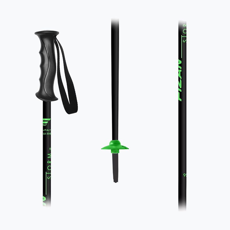 Vaikiškos slidžių lazdos Fizan Storm Jr black/green 2