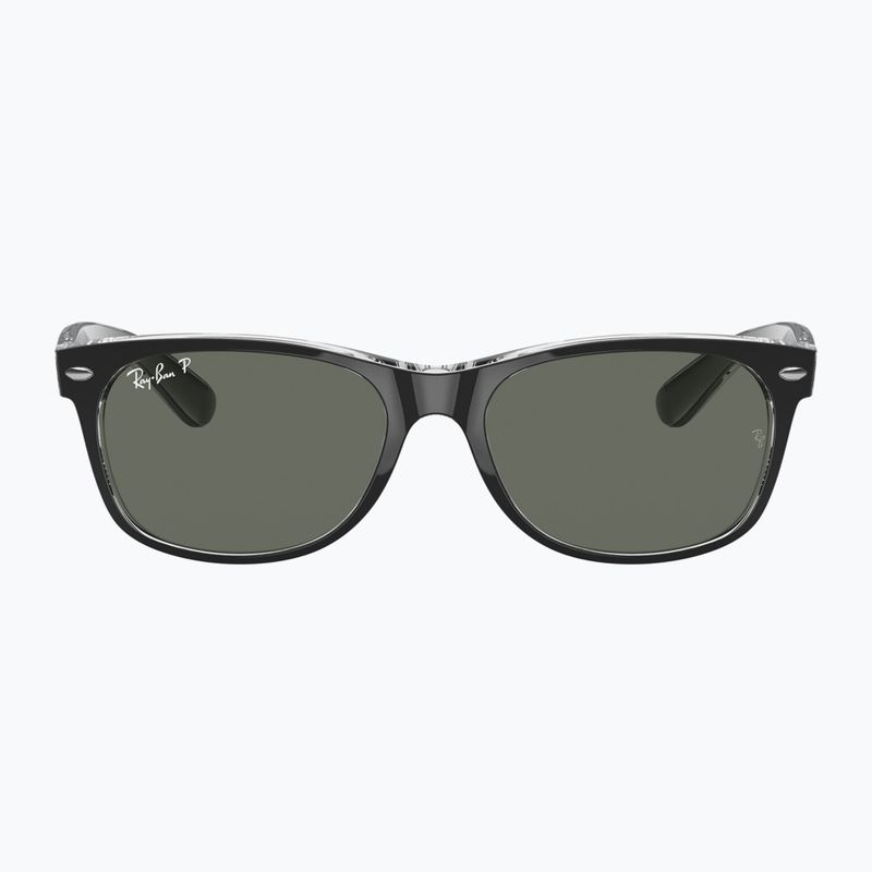 Akiniai nuo saulės Ray-Ban New Wayfarer Classic matte black transparent/green g-15 2