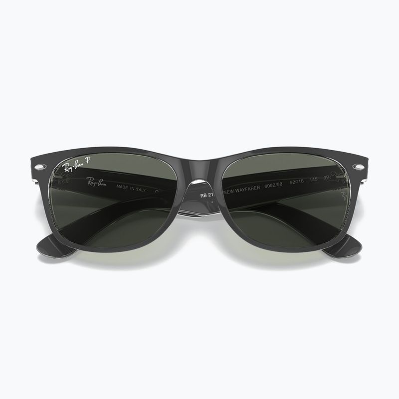 Akiniai nuo saulės Ray-Ban New Wayfarer Classic matte black transparent/green g-15 3