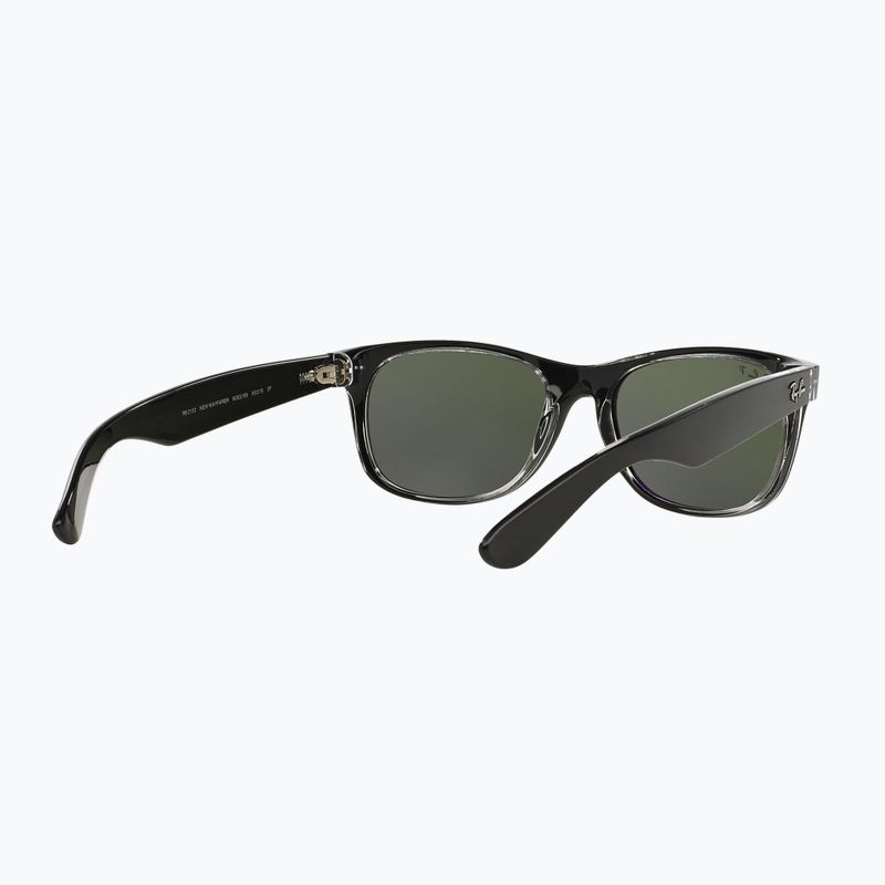 Akiniai nuo saulės Ray-Ban New Wayfarer Classic matte black transparent/green g-15 6