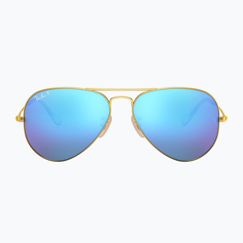 Saulės akiniai Ray-Ban Aviator Classic matt gold/blue polarized 2