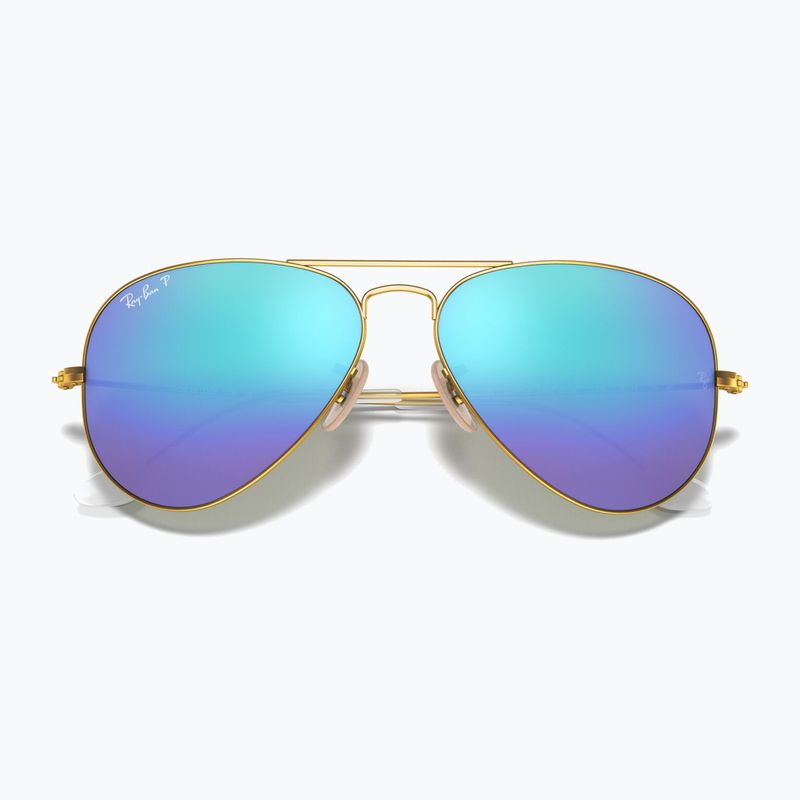Saulės akiniai Ray-Ban Aviator Classic matt gold/blue polarized 3