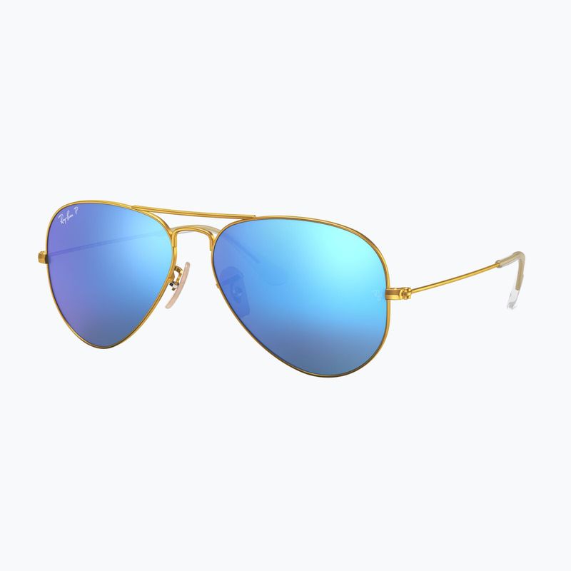 Saulės akiniai Ray-Ban Aviator Classic matt gold/blue polarized 4