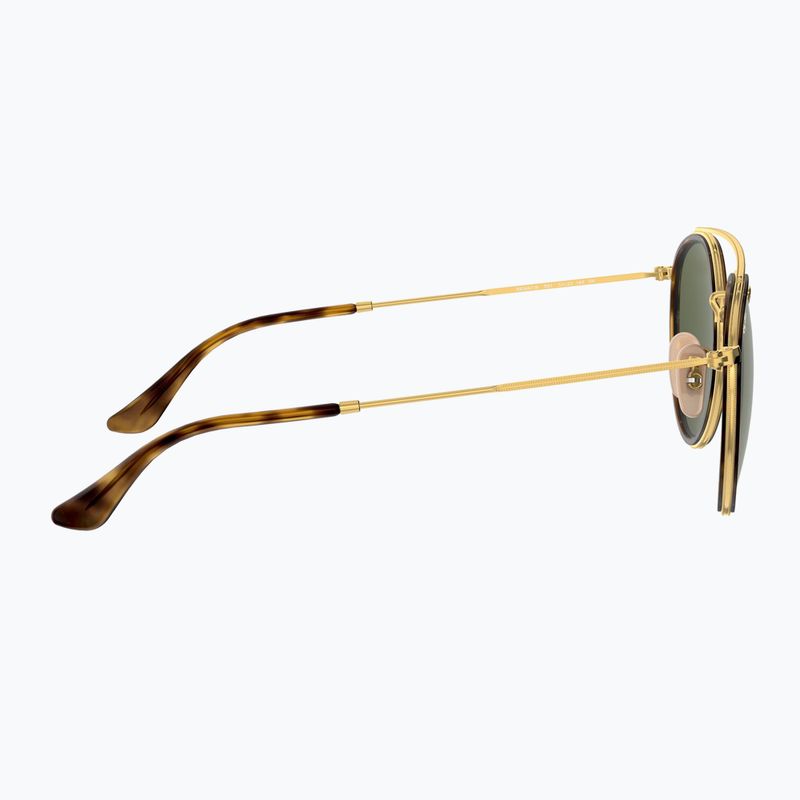 Akiniai nuo saulės Ray-Ban Round Double Bridge arista gold/green g-15 7