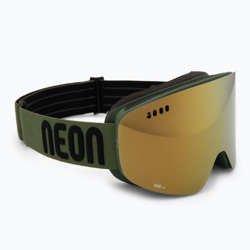 Slidinėjimo akiniai Neon Light army green/mirror bronze