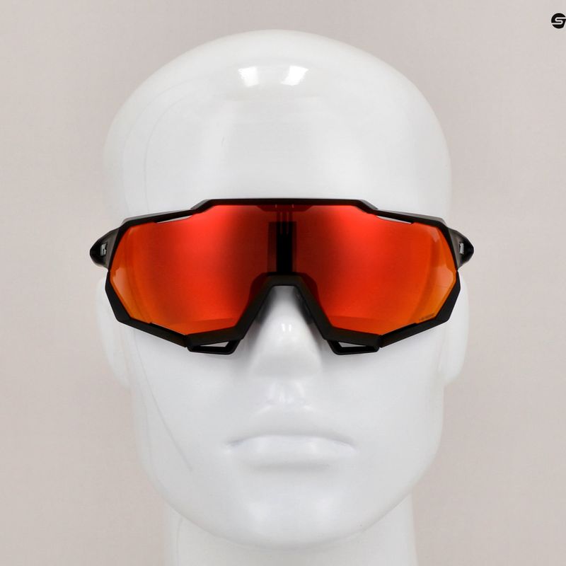 Dviračių akiniai 100% Speedtrap soft tact black/hiper red multilayer mirror 11