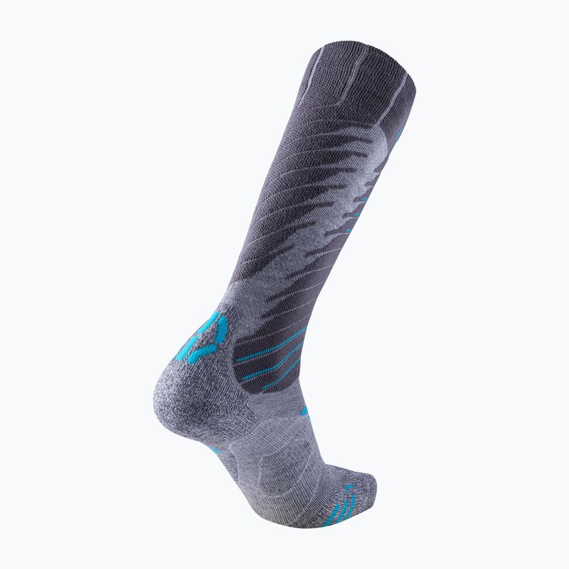 Moteriškos UYN Ski Comfort Fit pilkos/turkio spalvos kojinės 5