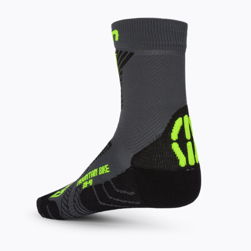 Vyriškos UYN MTB dviratininkų kojinės antracitinės/geltona fluo 2