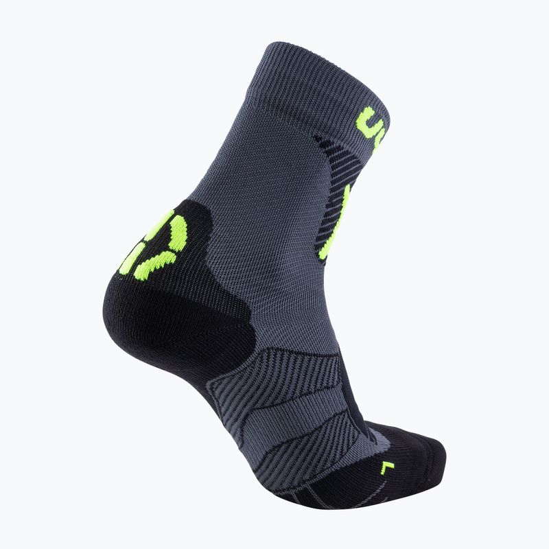 Vyriškos UYN MTB dviratininkų kojinės antracitinės/geltona fluo 6