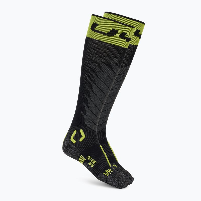 Vyriškos slidinėjimo kojinės UYN Ski One Merino black/lime