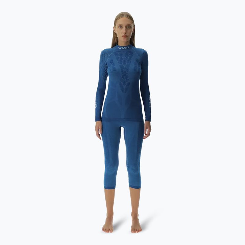 Moteriški termoaktyvūs marškinėliai UYN Elevation Biomorph LS Turtle Neck blue atoll 2