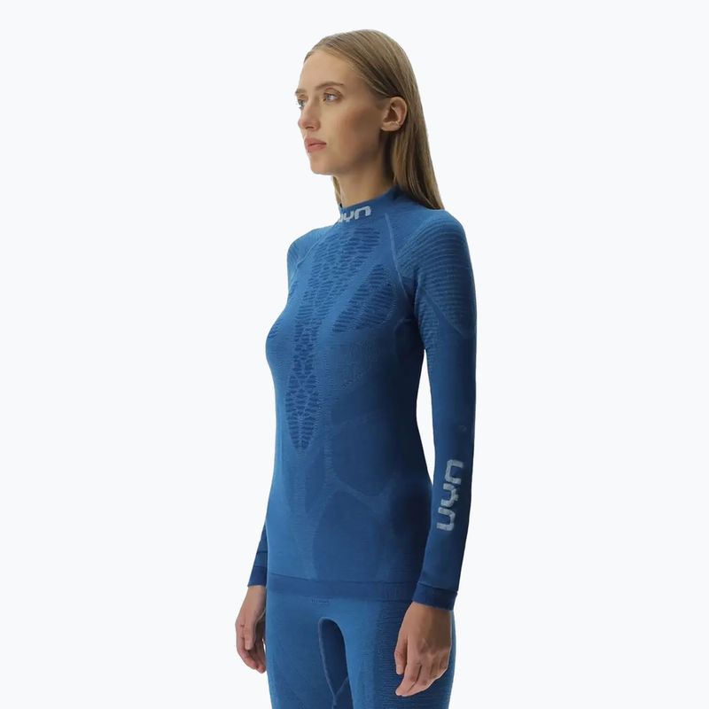 Moteriški termoaktyvūs marškinėliai UYN Elevation Biomorph LS Turtle Neck blue atoll 4