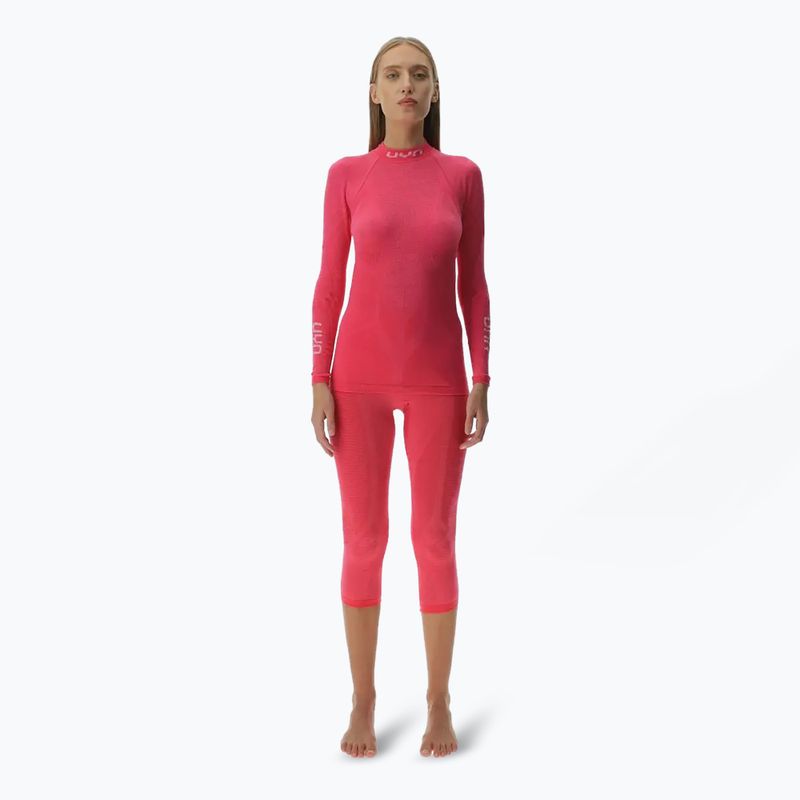 Moteriški termoaktyvūs marškinėliai UYN Elevation Biomorph LS Turtle Neck pink yarrow 2