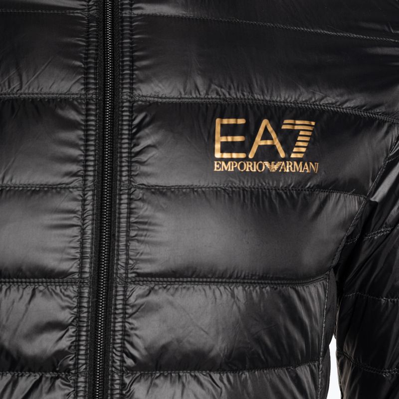 Vyriška striukė EA7 Emporio Armani Train Core ID Down Light Hoodie black/gold logo 9