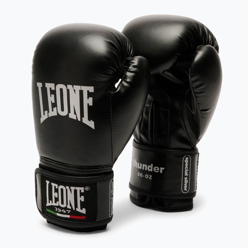 Vaikiškos bokso pirštinės LEONE 1947 Thunder Jr black